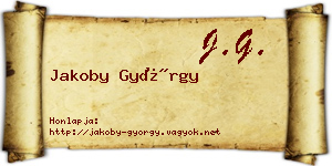 Jakoby György névjegykártya